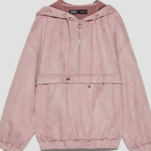 Zara Faux Suede Hoodie
